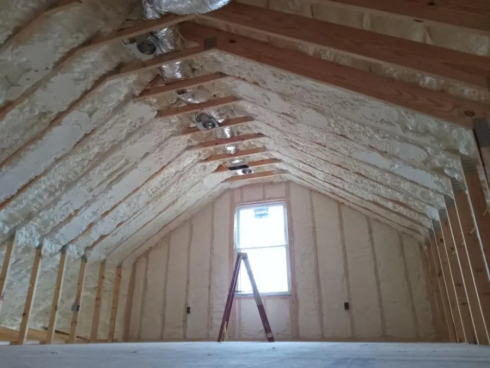 Spray foam roofing application for Crawl Space Insulation project in Avon